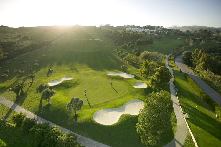 Estepona Golf Spanje Costa Del Sol Green Golfers Schemer