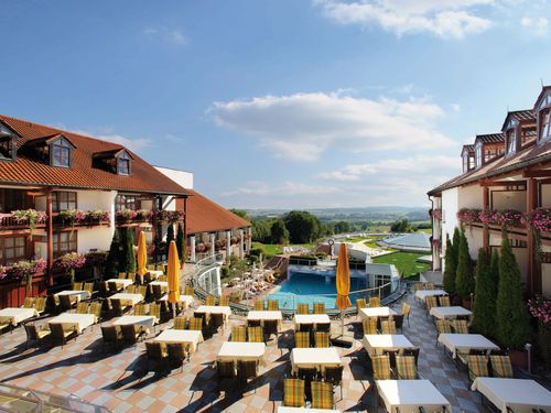 Quelness Golf Resort Duitsland Hotel Fuerstenhof Panorama Terras